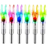 KEAUP 6PCS X Lighted Nocks for Arrows with .204 .233 .244 .246 Inside Diameter with H, S, GT Bushings High-Visibility LED Arrow Nocks, ON/Off Switch Included