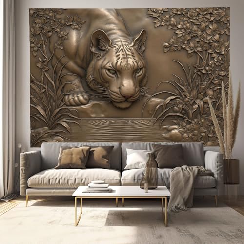Tapisserie murale tigre exotique pour décorer une grande chambre
