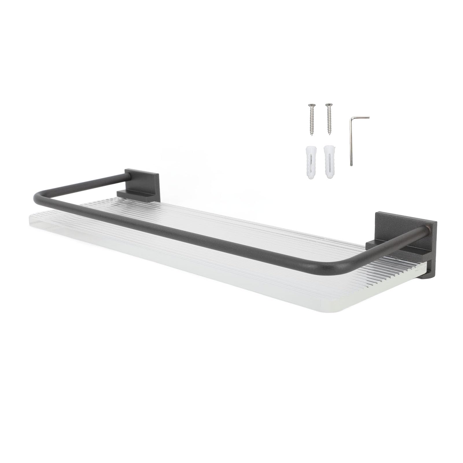 Étagère murale de salle de bain sans trou pour carrelage gris