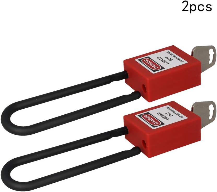 Yinpecly Lockout Tagout Locks,Nylon Loto Locks Keyed Alike Lock Out Tag Out Safety Padlocks Red 2PCS