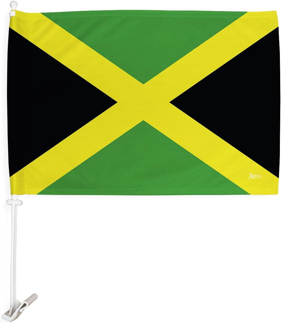 Copa America 2024 Jamaica Car Flag Pack Americana Bandera para Carros De Jamaican Decor Window Clip Pole Mount Sports Fan Gifts World Cup Football Poster League Patriotic Decorations Made in USA