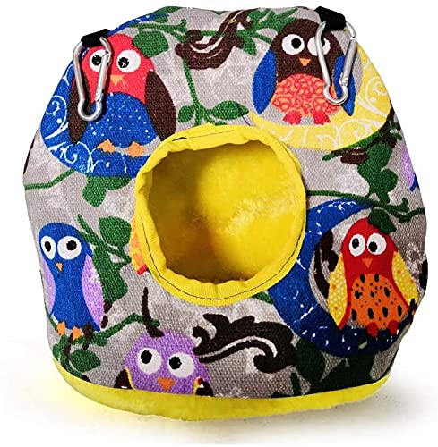 Nid Oiseau Cage Oiseau Perroquet Hamac Animal de Compagnie Suspendu balançoire lit Grotte Oiseaux Cage Maison décor Oiseaux Fournitures Perroquet Peluche nid Hiver Chaud hamac 914(Size:S)