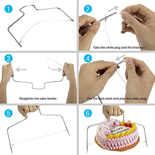 HomeAsy Cake Turntable Cake Plate Rotatable Cake Stand 71 Set with Stainless Steel Syringe Sleeves, Silicone Bag and Disposable Syringe Bag - Image 8