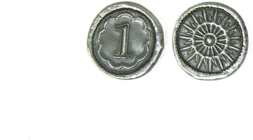 The Broken Token Prop Coins - Wondrous Metal Replica Coins for 7 Wonders, Pack of 57 - Fantasy Novelty and Replica Coins