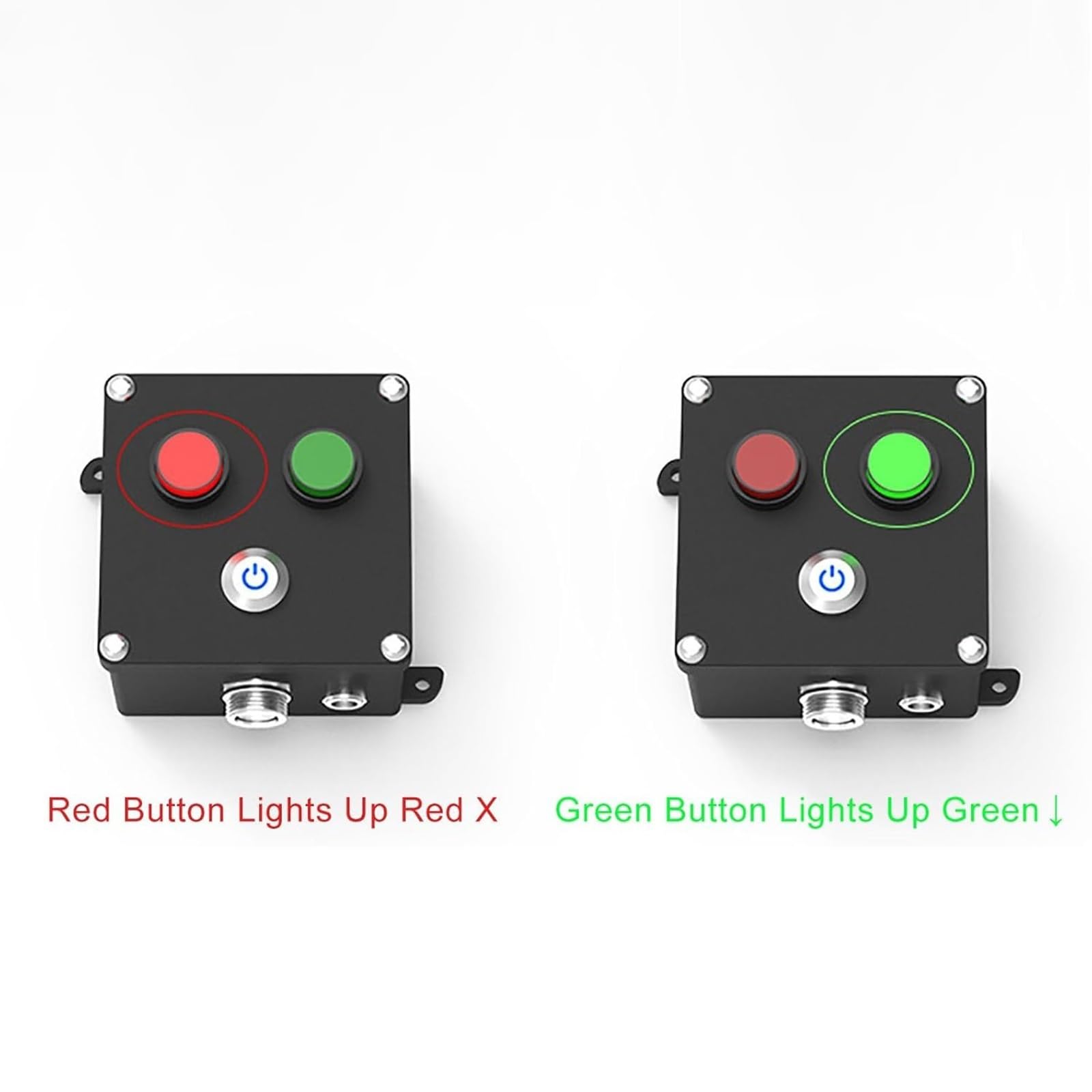 Feu De Signalisation Rouge/Vert, Feu Stop, Lampe Témoin De Circulation À LED Industrielle, Lampe D'avertissement, avec Commande À Bouton-Poussoir, pour Parking, Carrefour (30 Cm)