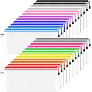 Smarpau 24 Stück A6 Dokumententaschen mit Reißverschluss