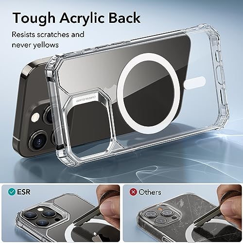 ESR for iPhone 15 Pro Max Case, Compatible with MagSafe, Set with 2 Screen Protectors and Single Lens Protectors, Air Guard Corners, Yellowing-Resistant Acrylic Back, Air Armor Series, Clear image 7