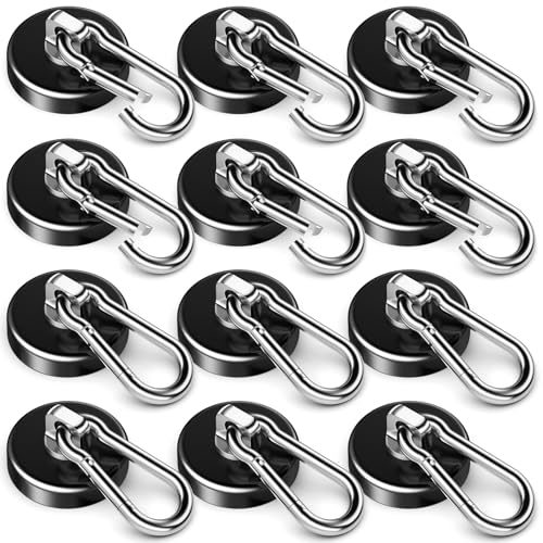 FINDMAG Magnet Hooks Heavy Duty 100 LBS Strong Magnetic Hook 12 Pack