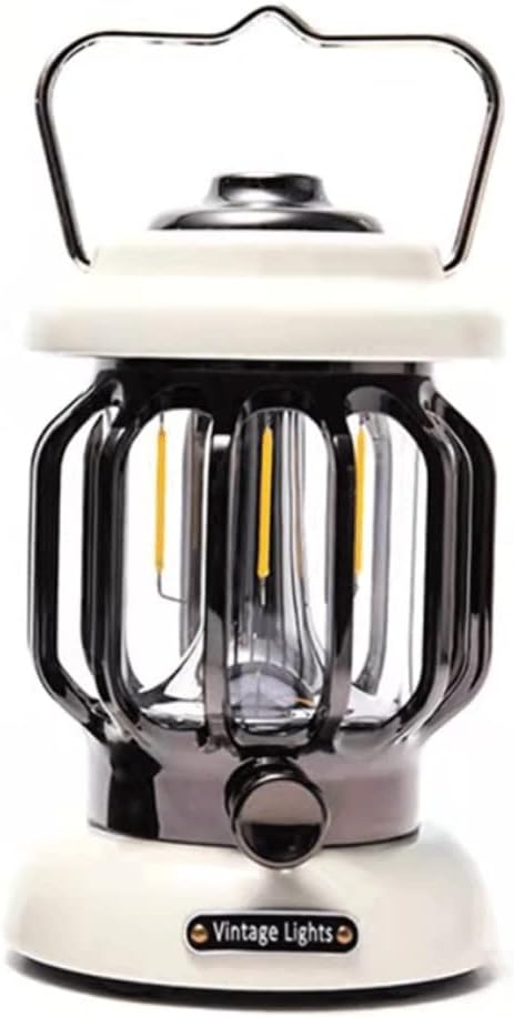 Retro Portable Garden Lantern 5000mAh Outdoor Kerosene Lamp 3 Lighting Modes Tent Camping Light ( Color : OneColor , Size : 10.8*10.8*17cm ) (OneColor 10.8*10.8*17cm)