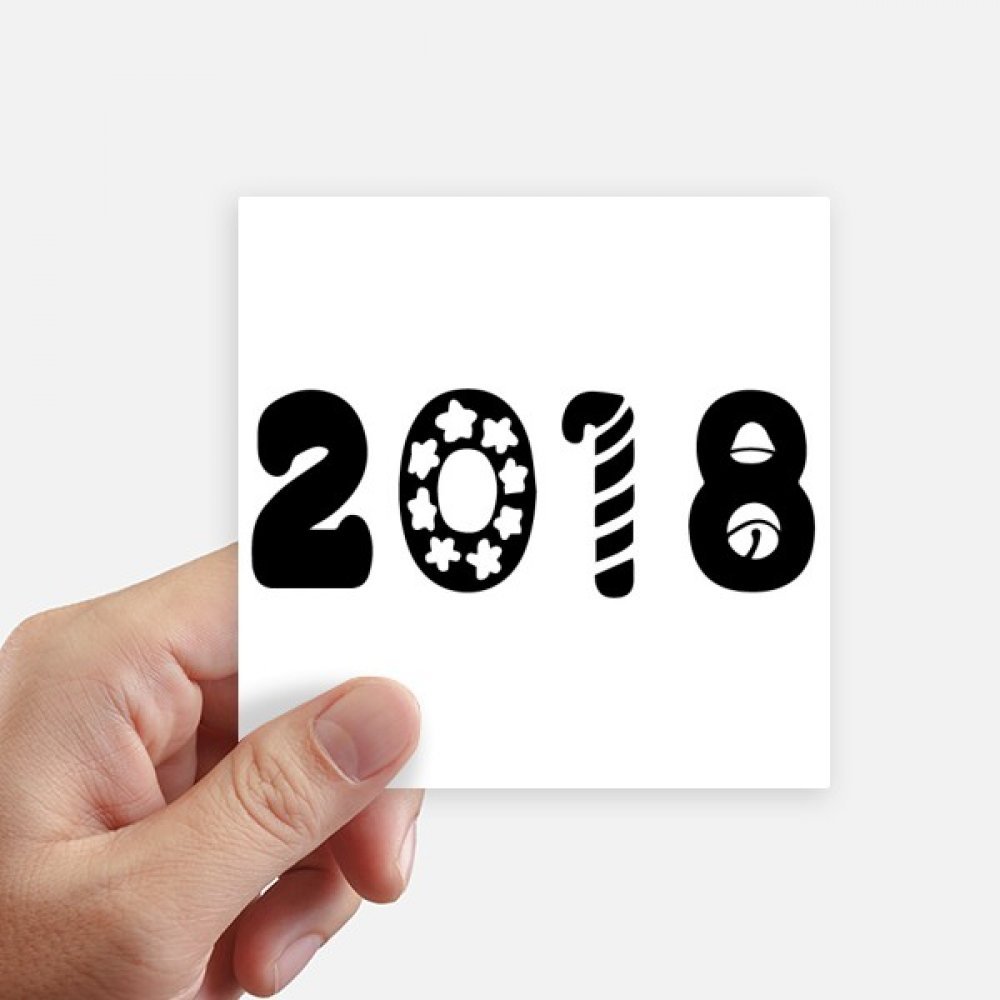 Autocollant pour mur moto PC portable sticker multicolore Happy New Year 2018 10cm