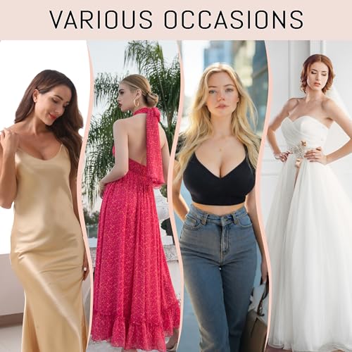 Image of Invisible Strapless Sticky Bra Push up for Women, Ultra Adhesive Bra for Backless Dress, Cleavage Lift with Nipple Covers