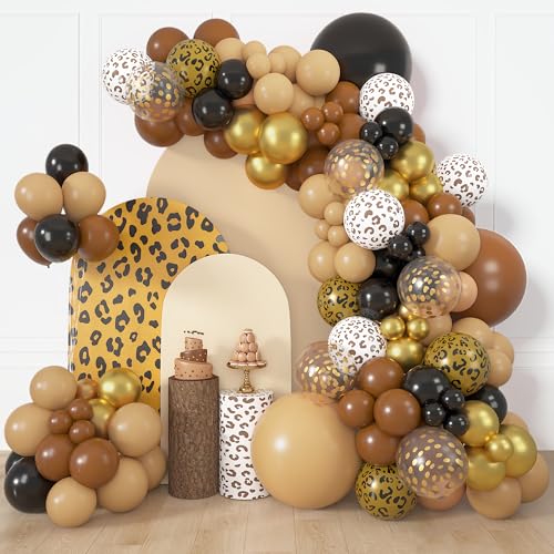 Image of Amandir 153pcs Cheetah Balloons Arch Garland Kit Different Sizes