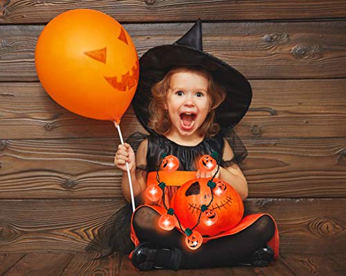 Kinrex 🎃 Halloween Halloween Pumpkin Costume Necklace - Led Light Up Jack O Lantern Necklace - Perfect Decorations Party Favors - Halloween Costumes For Women, Men And Adults #TOP5