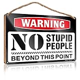 Photo Gallery cakjuice divertente cartello da bar con scritta "warning no stupid people beyond this point" in legno, decorazione vintage per la casa, decorazione da parete (dimensioni: 20 x 30 cm) Photo Gallery cakjuice divertente cartello da bar con scritta "warning no stupid people beyond this point" in legno, decorazione vintage per la casa, decorazione da parete (dimensioni: 20 x 30 cm)