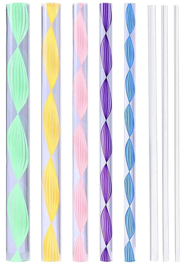Mandala Art Tool Set of 8 Pcs Colorful Acrylic Flat Head Twisted Stick/Rod in Assorted Sizes for Nail Art, Dot Painting, DIY Kit-image-31
