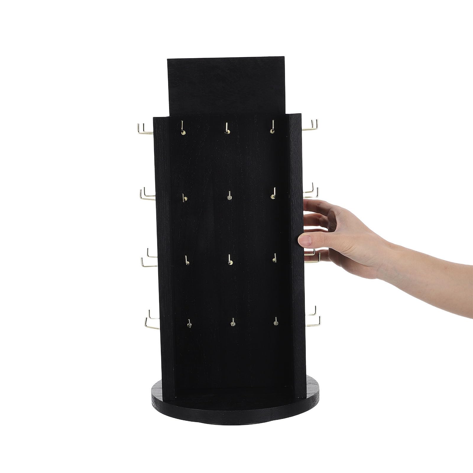 SUPVOX Espositore Girevole in Legno per Orecchini, Bracciali, Nero
