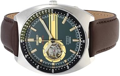 SEIKO 5 Sports 100M Retro Automatic Open Heart Calfskin SSA333K1 :  Amazon.co.uk: Watches