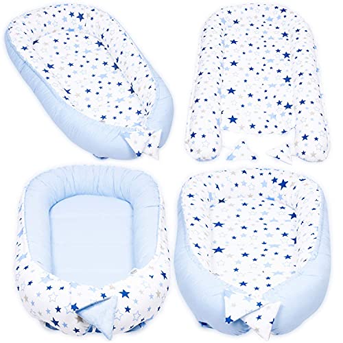 PaLulli, Conjunto de Equipamiento para bebés, Nido de Peluche con Accesorios, práctico, Suave, 100% Doble Cara, algodón y Terciopelo, hipoalergénico, Nido para bebés 100x55cm Cover