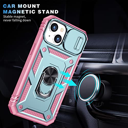 DAWEIXEAU Case Compatible with iPhone 15 Plus, Shockproof Impact Resistant with Slide Lens Protective Cover Case for iPhone 15 Plus 6.7 inch (Pink Green) by DAWEIXEAU - Used condition - Image 6