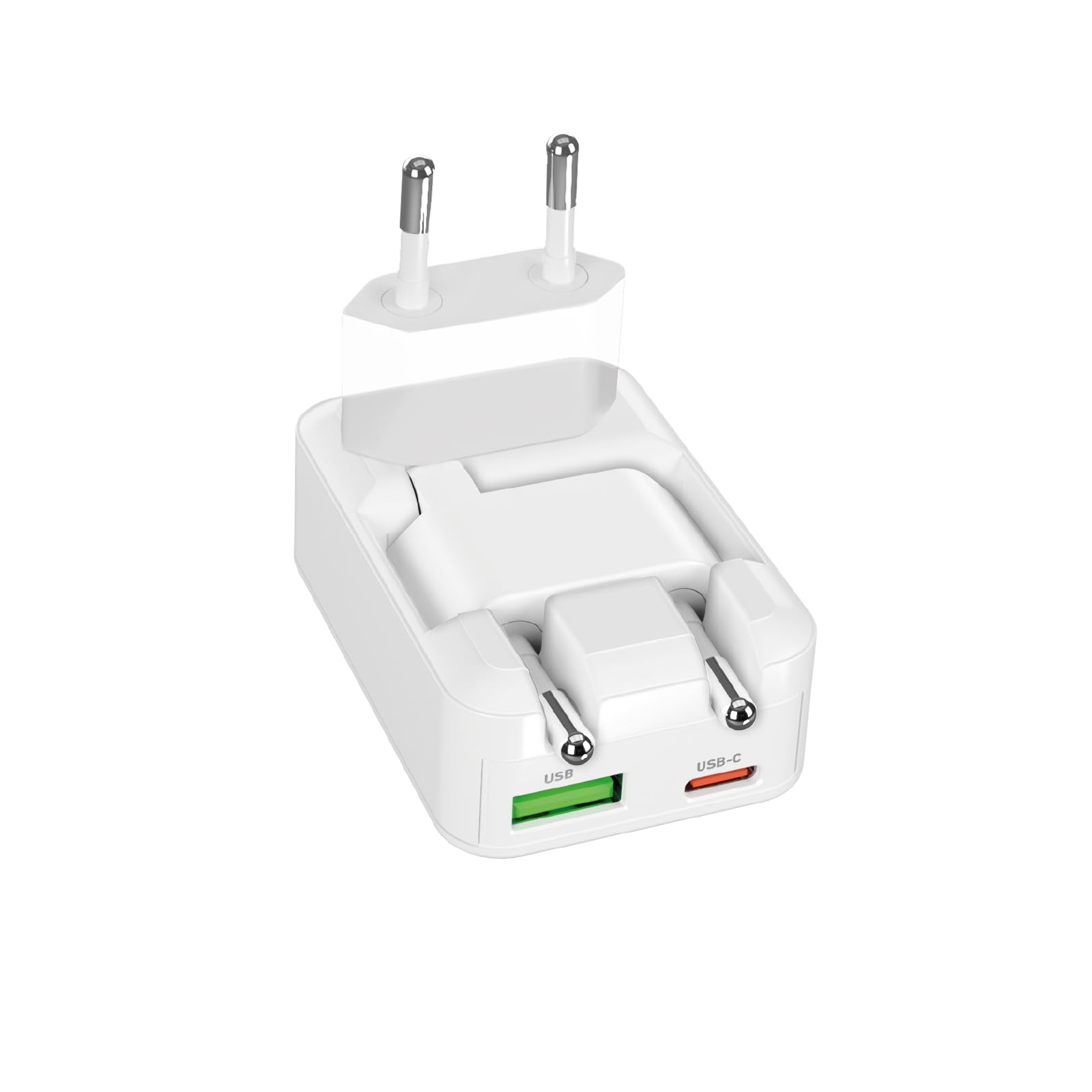SBS Zasilacz Flexi 65W USB-C, GaN Technology, Power Delivery (PD 3.0 PPS) 65W, Szybkie ładowanie, ładowarka do iPhone, Android, Tabletu i PC, Smukły i Składany Design, Szary