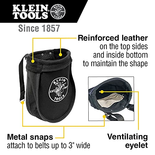 Klein Tools 51A Tool Pouch, Utility Pouch For Carrying Nuts And Bolts, With Interior Pocket, No. 10 Canvas, 9 X 3.5 X 10-Inch #TOP1