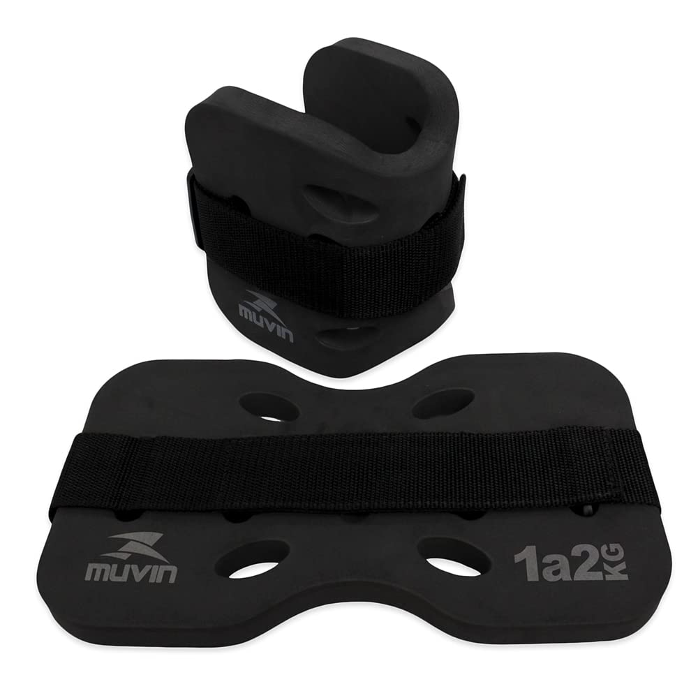 Caneleira Hidroginastica - Tornozeleira Muvin - 1 a 2kg - Preto