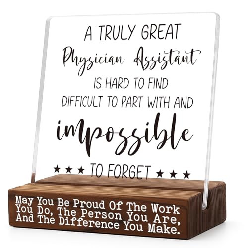 Physician Assistant Thank You Gift Desk Sign, Inspirational Gift for PA Retirement Promotion Birthday, Appreciation Office Decor for Women Men, Recognition Plaque from Patient Coworker TZ287