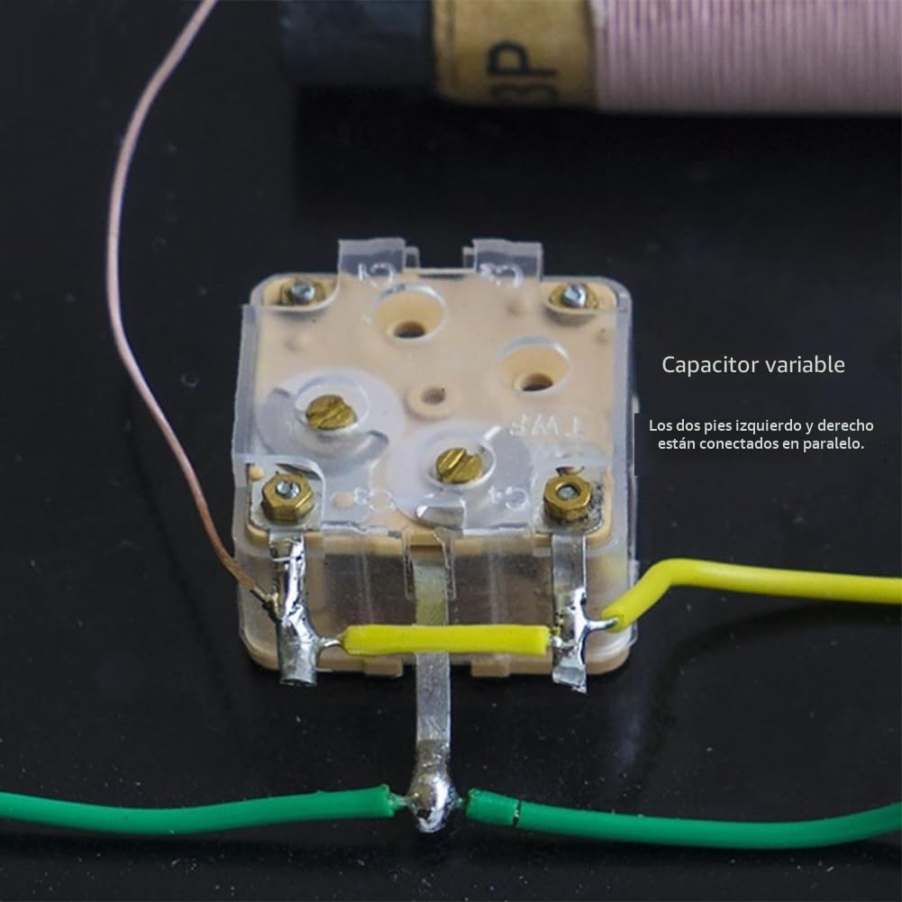 Kit de montaje de radio mineral, metal + plástico, incluye detector, placa de circuito, cabezal de medidor, antena y cable de tierra, para proyectos electrónicos educativos, instrucciones paso