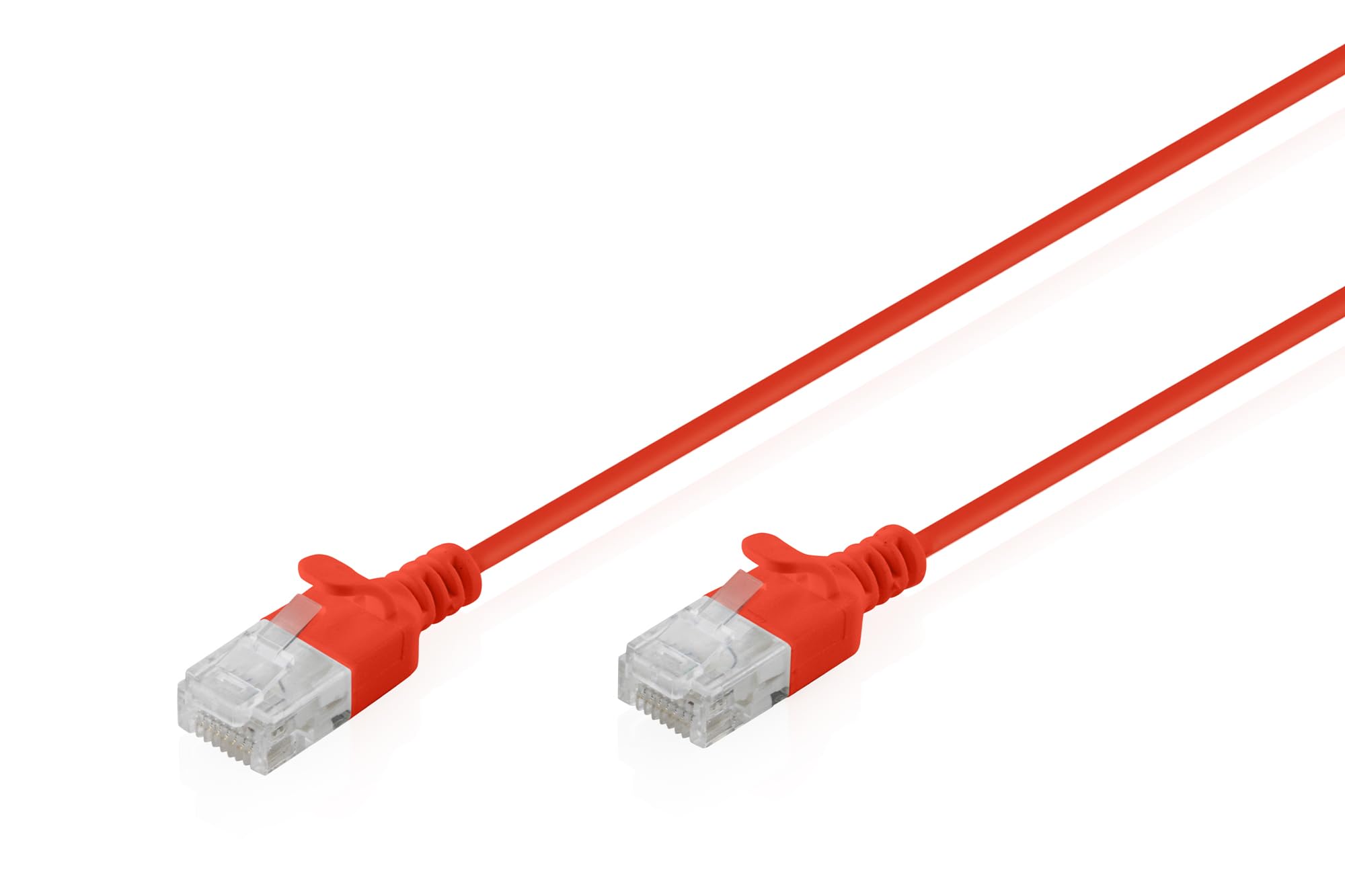 DIGITUS LAN Kabel Cat 6 – 0.5m – 1 Gbit/s – 1 Stück – ungeschirmt U-UTP – Slim AWG 32/7 – PoE+ – LSZH – 250 MHz – RJ45 Netzwerkkabel Patchkabel Ethernetkabel – Rot