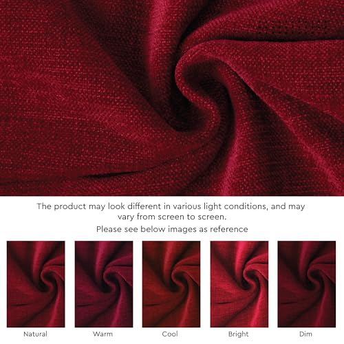 Image of Encasa XO Dining Table Runner for 4 Seater, Chenille Fabric Red