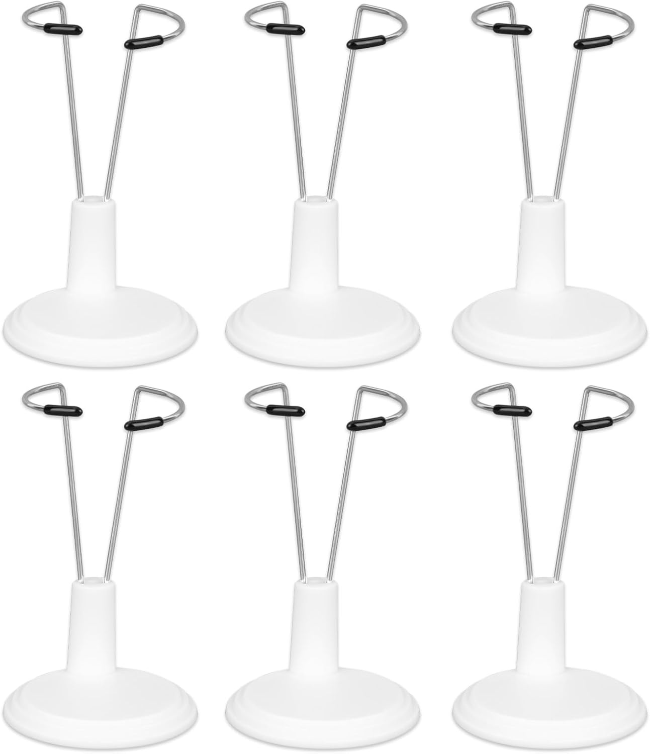 6pcs Adjustable Doll Stand Holder, Doll Stand Display Holder Support White Display Base Support for Toys Home Office (Dolls Not Included)
