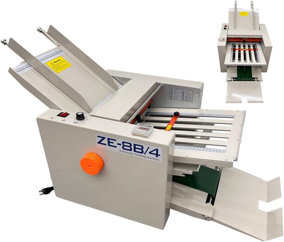 Automatic Paper Folding Machine Horizontal Desktop Paper Folder for Documents 2x3 to 12x27 inches, with Adjustable Speed up to 262 ft/min & Digital Counter for Manuals, Letters, Brochures