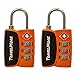 2 Pack Open Alert Indicator TSA Approved 3 Digit Luggage Locks for Travel Suitcase & Baggage (Orange)
