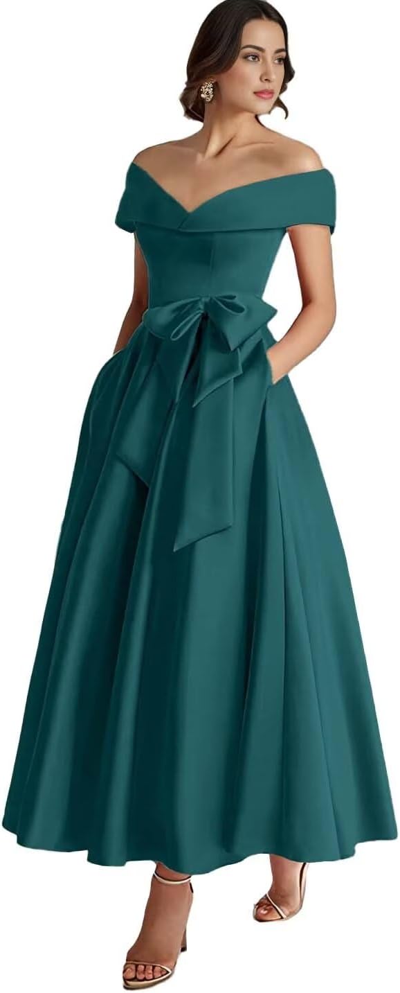 Satin Mother of The Bride Dress for Wedding Tea Dominican Republic