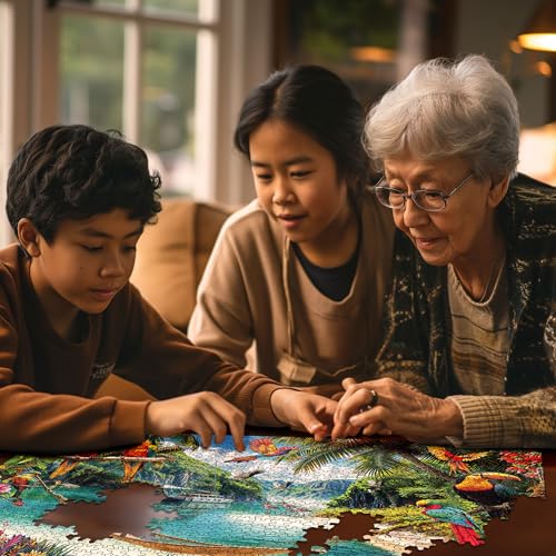 White Mountain 500 Piece Jigsaw Puzzle Spring Flower Bird Puzzles With Large Pieces Gift for Adults and Family 18"x24" - Paradise Cove by White Mountain - Used condition - Image 5