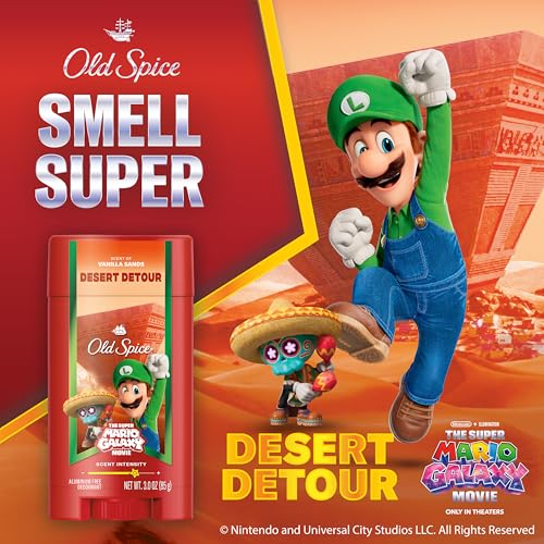 Image of Old Spice X Super Mario, Desert Detour with Vanilla Sands Scent, Aluminum Free Deodorant + Body & Face Wash Bundle for Men, Smell Super with 24 /7 Lasting Freshness & 24 /7 Shower Clean (Pack of 2)