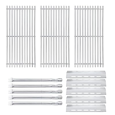 Hisencn Repair kit Replacement for Ducane 30400042,30400043,30558501 Gas Stainless Steel Grill Burner Tupe,Heat Plates Tent Sheild,Cooking Grid Grates