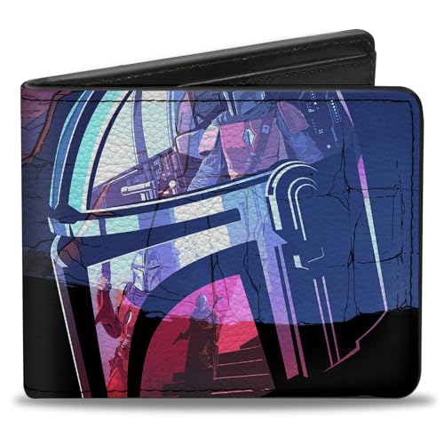 Buckle-Down Men's Standard Bifold Wallet Star Wars The Mandalorian, 4.0' x 3.5'