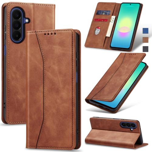 Image of Jasonyu Flip Wallet Case for Samsung Galaxy A27,Brown