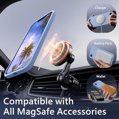 Image of FireNova Magnetic for iPhone 17e Case /iPhone 16e Case, Compatible with MagSafe, [Silicone Camera Protection] Microfiber Lining Phone Case, 6.1 inch, Light Blue