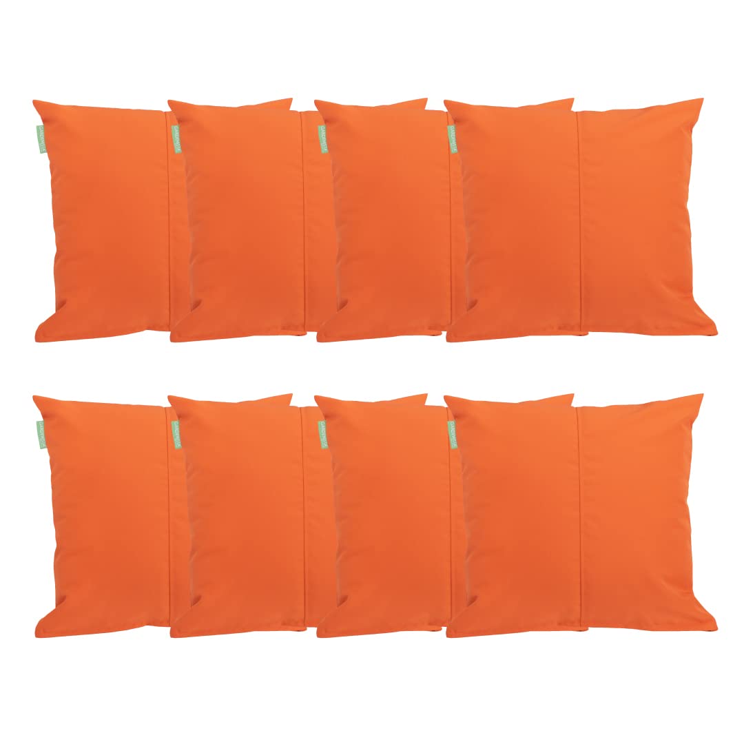 Gardenista Large Garden Scatter Cushion | Water Resistant Hollowfibre Filled Outdoor Seating Furniture Pillow | Great for Patio Rattan Chairs | Comfy & Lightweight (8, Orange)