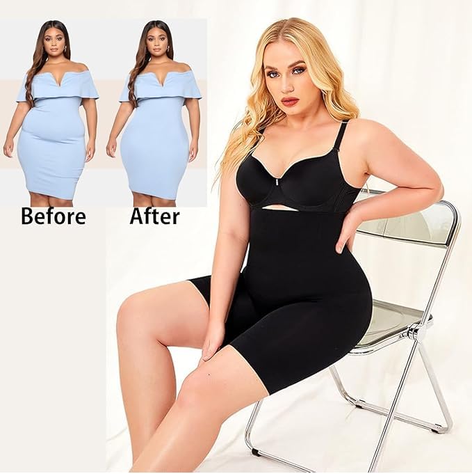 Image of Women's High Waist Tummy Tucker with Anti Rolling Strips Shapewear,Tummy Shaper and Comfortable Seamless Waist Cincher | Invisible Shaping Shorts High Waisted Waist Shaper