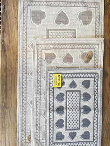 PAGO POCO Tapis ou descente de lit 100 % coton antidérapant (Gris, 40 x 70) Cover