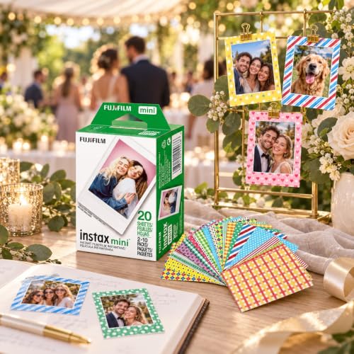 Fujifilm Instax Mini Instant Film, 20 Exposures + Sticker Frame Set + TSC Microfiber Cleaning Cloth, for Mini 8, 9, 11, 12, 25, 50S, 7S, 90 & Mini Link - image 2