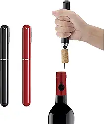 Abridor De Garrafa de Vinho Saca Rolhas Pneumático Bomba Ar Pressão Agulha Aço Inoxidável (Preto)