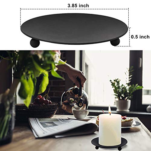 image for YiSeyruo Iron Plate Candle Holders: Decorative Iron Pillar Candle Plat
