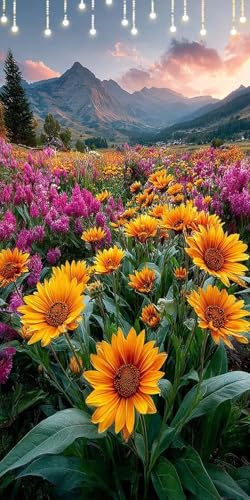 数字油絵 菊 ペイントバイナンバー ラベンダー DIY 数字でペイント手芸キッ 子供または大人用 初心者向け ブラシとアクリル絵の具付き フレームなし paint by numbers 90X160cm ホーム ハロウィン 飾り 女性へのギフト P0-22