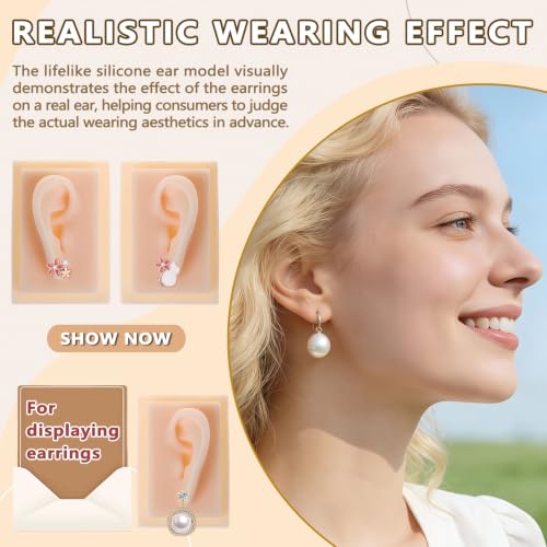 Image of 1 Pair Silicone Ear Model, Human Ear Model,Realistic Body Ear for Earrings Display,Ear Piercing Teaching,Exercise Display Props