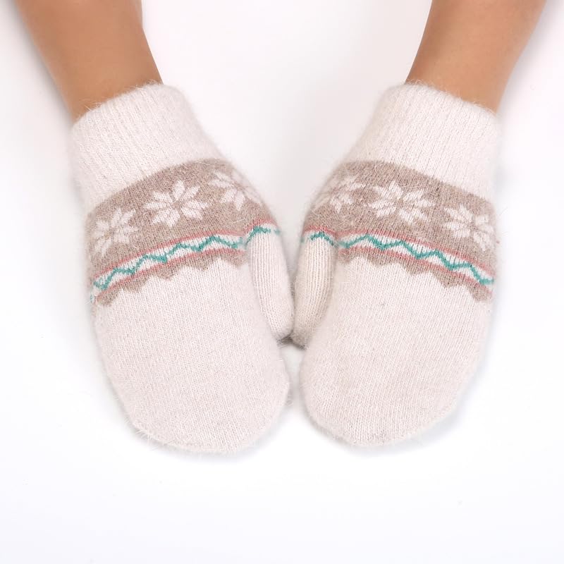 Image of Kids-Gloves Winter-Gloves Stretchy Knitted-Gloves Warm Full-Fingers Stretch Gloves-Mittens