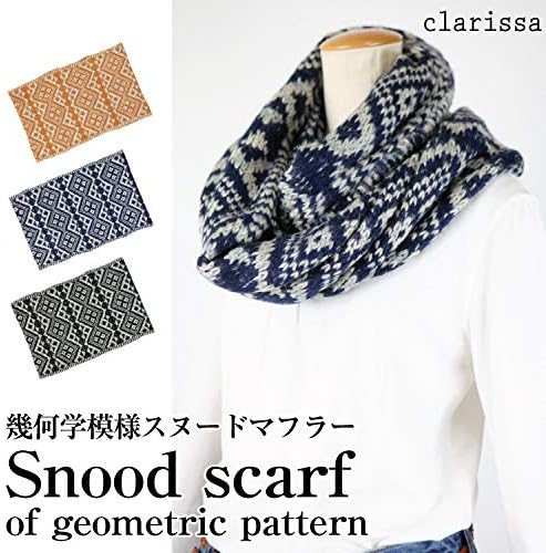 Amazon クラリッサ 幾何学模様スヌードマフラー フリーサイズ キャメル スヌード 通販